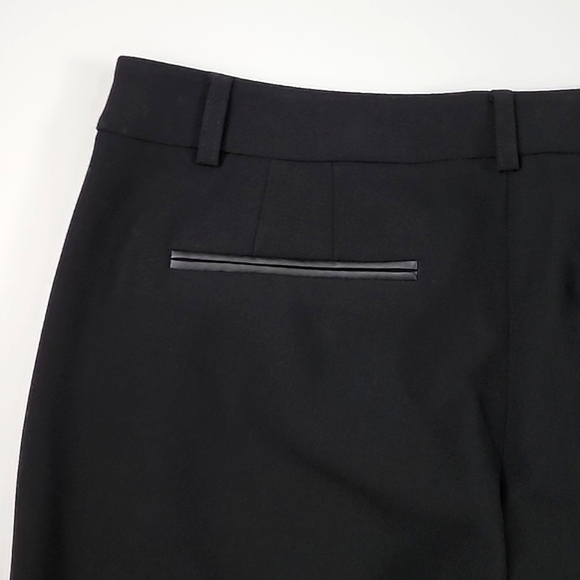 Sandra Angelozzi Women's Black Tapered Dress Pants Faux Leather Piping Size 38 - Picture 7 of 16